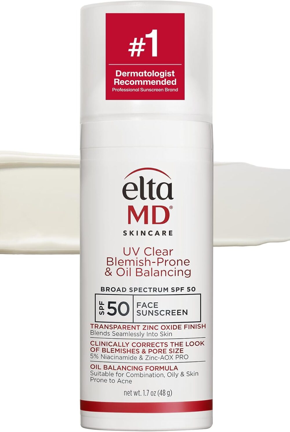 EltaMD UV Clear Face Sunscreen with Zinc Oxide, Oil-Free, SPF 46 and SPF 50